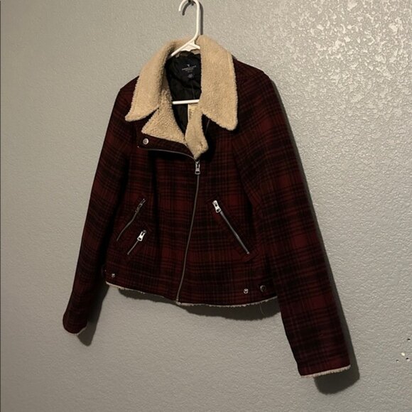 New American Eagle Plaid Moto Jacket - Picture 3 of 7